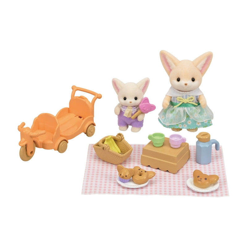 Sylvanian Sunny Picnic Set- Fennec Fox Sister & Baby