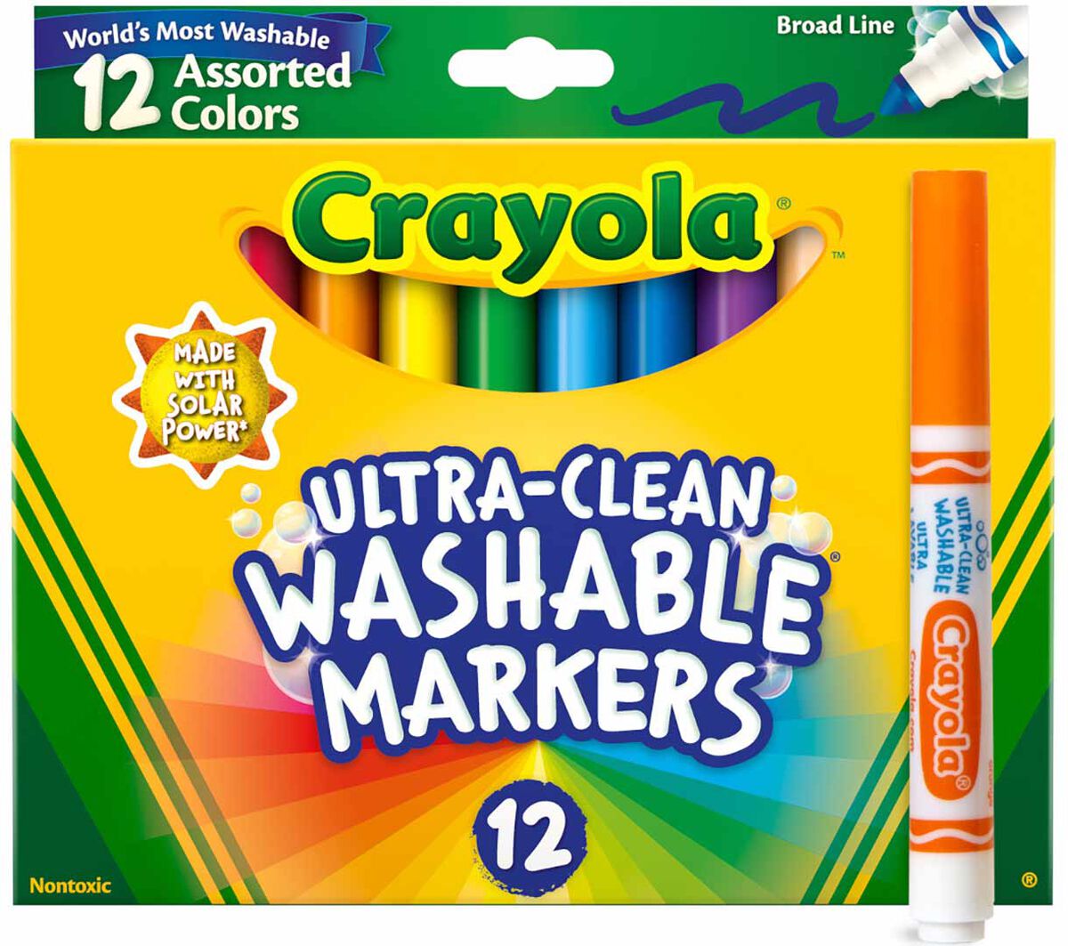 Crayola 12ct Washable Broadline Markers