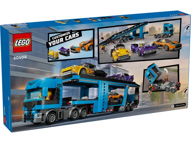 Lego City Car Transporter Truck with Sports Cars