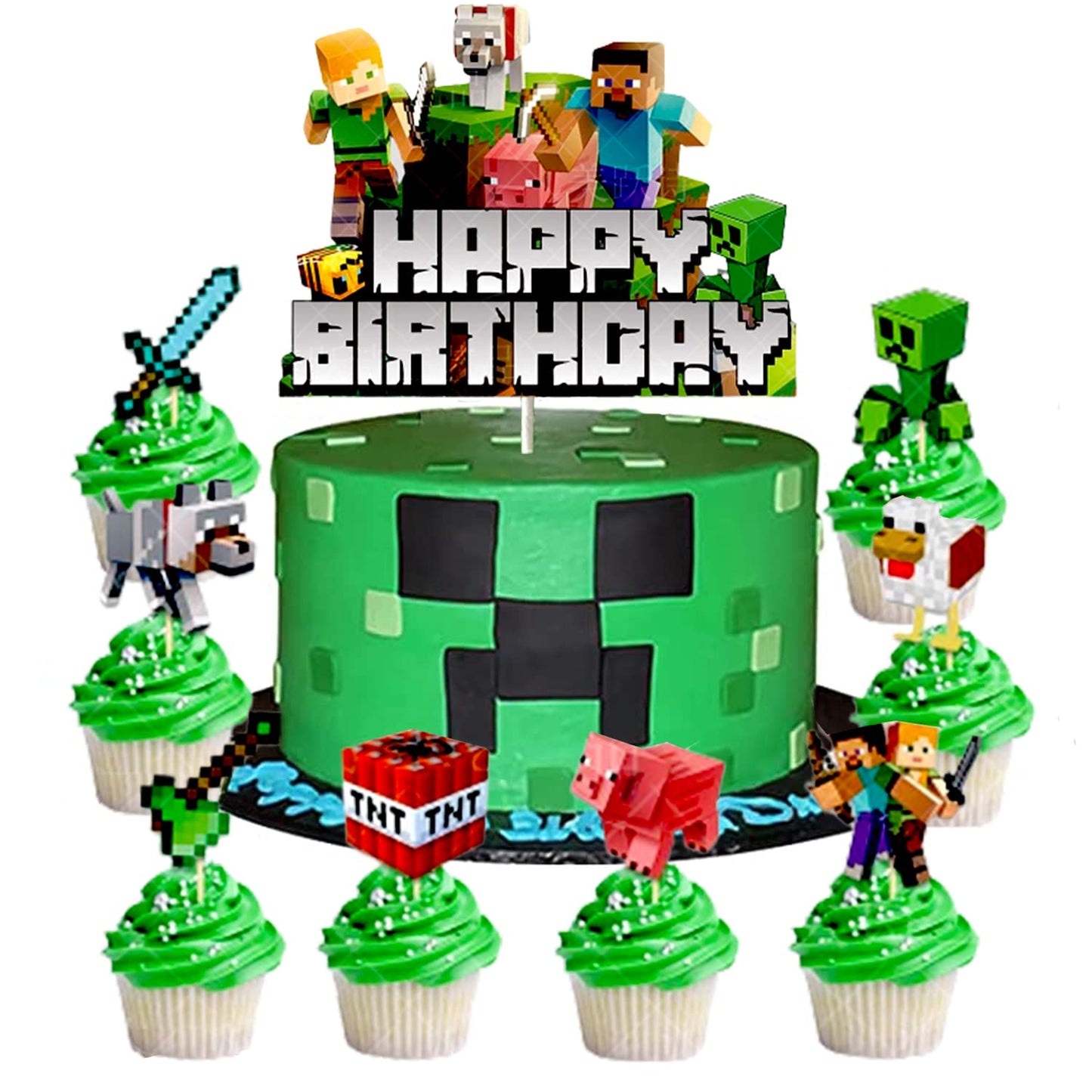 Minecraft cake toppers