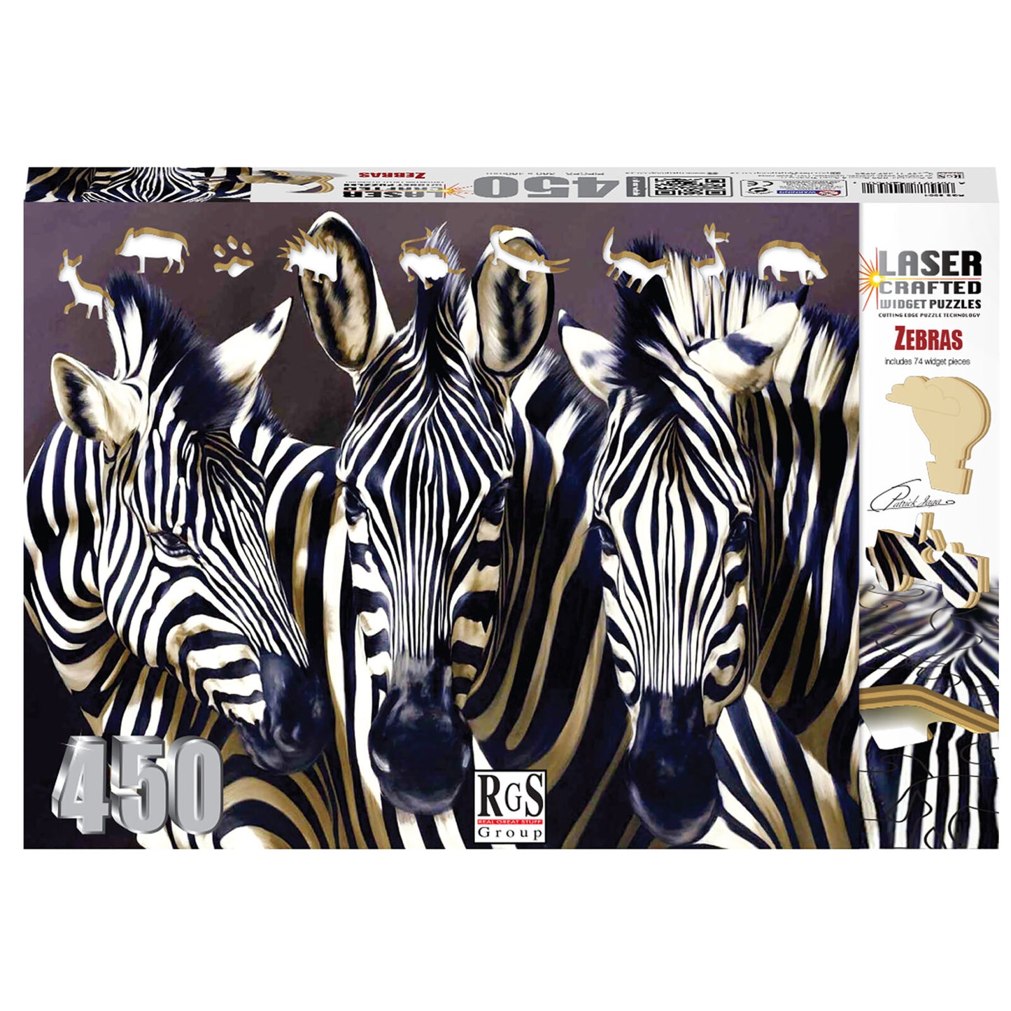 RGS Zebras Laser Crafted Widget Puzzle 450pc