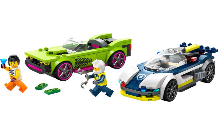 Lego City Police Car and Muscle Car Chase