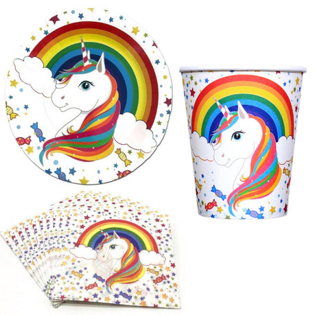 Magical Rainbow Unicorn party pack 40 piece