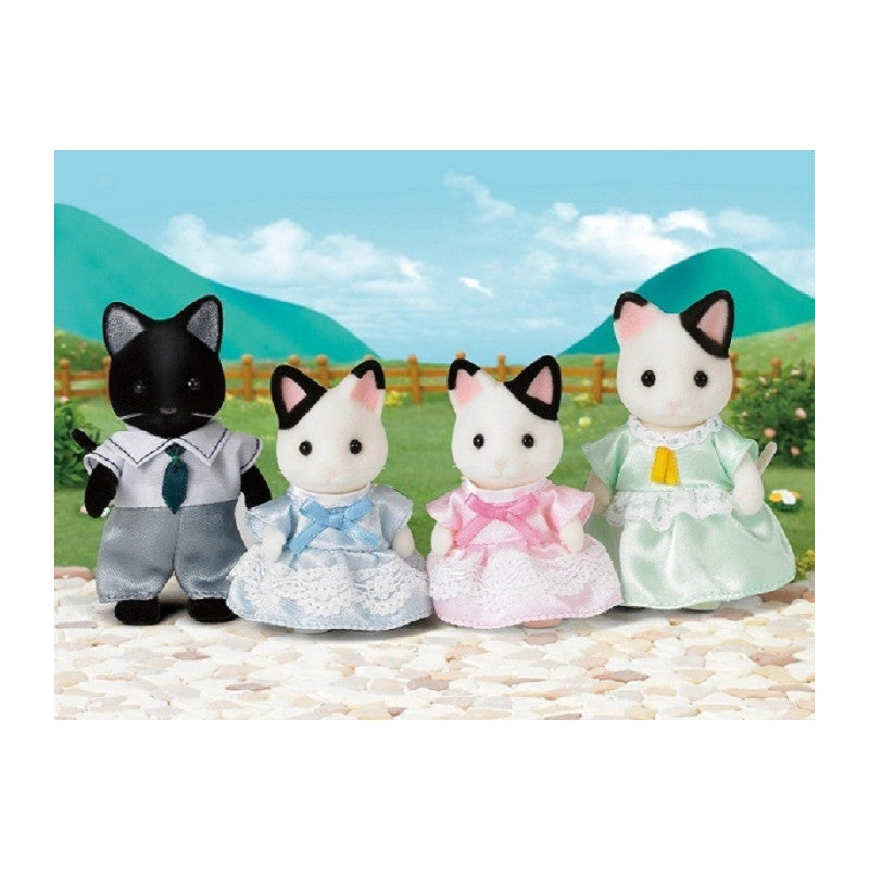 Sylvanian tuxedo cat family