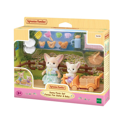 Sylvanian Sunny Picnic Set- Fennec Fox Sister & Baby