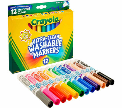 Crayola 12ct Washable Broadline Markers