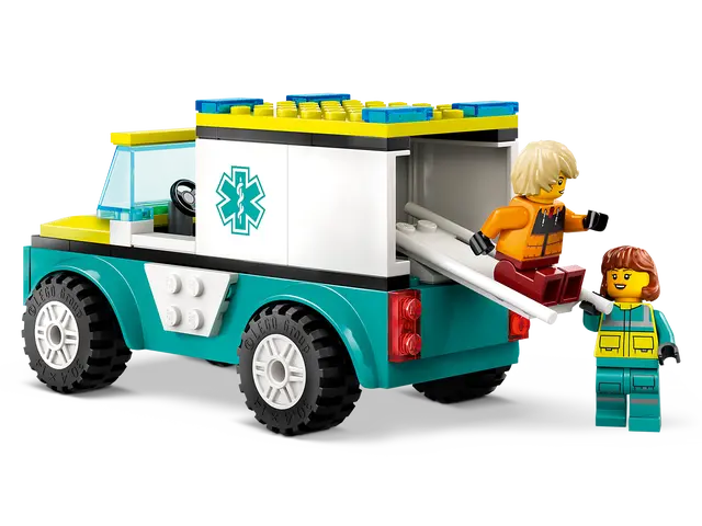 Lego City Emergency Ambulance and Snowboarder