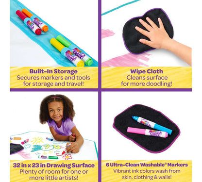 Crayola Mini Kids Color & Erase Mat 90x60cm (squa