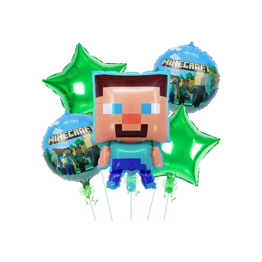 minecraft 5 pack foil balloon