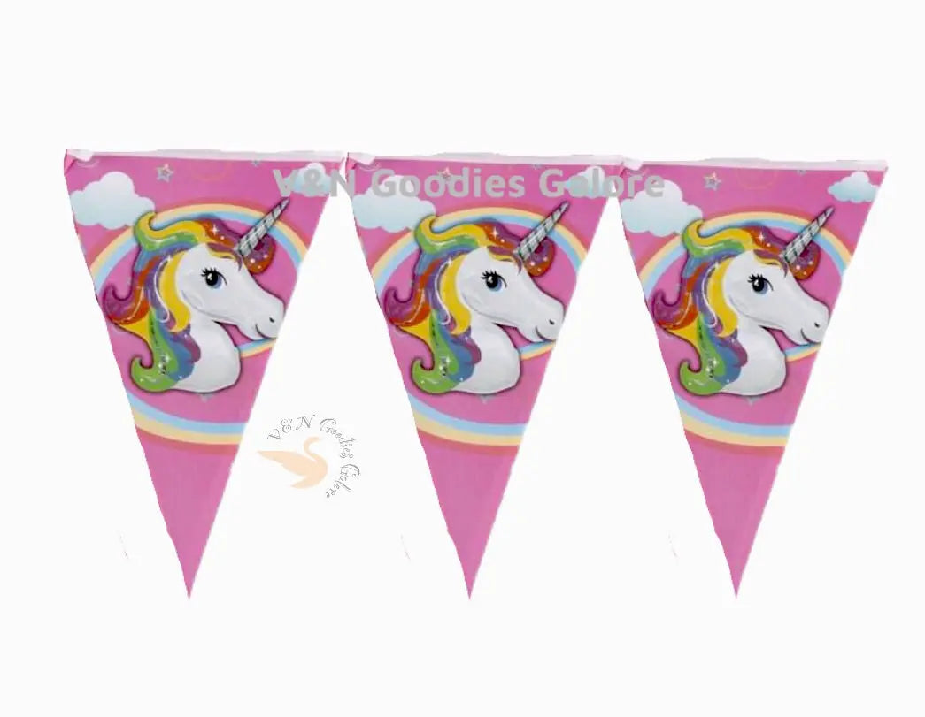 Flag/Bunting Banner Theme-Pink Unicorn V&N Goodies Galore