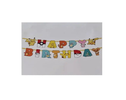 Happy Birthday Banner Theme-Pokémon V&N Goodies Galore
