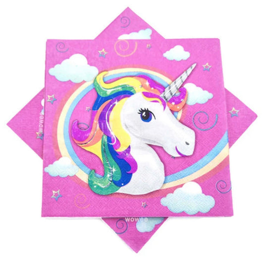 Serviettes Theme-Pink Unicorn V&N Goodies Galore