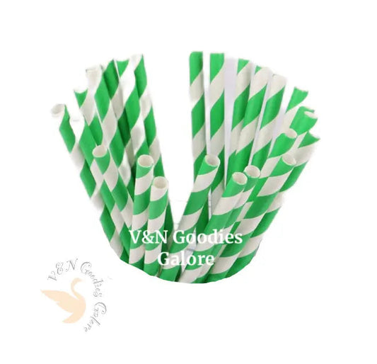 Straws-White and Green V&N Goodies Galore